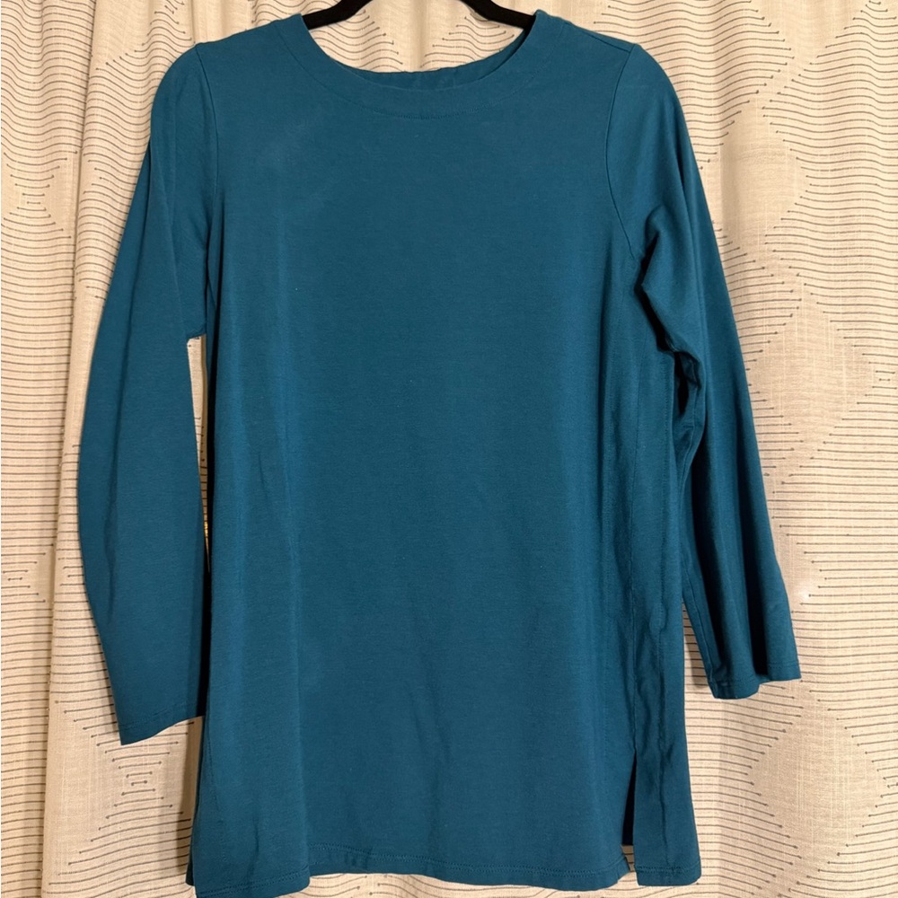 J Jill Luxe Supima Tunic Top Petite Medium Soft Modal Long Sleeve